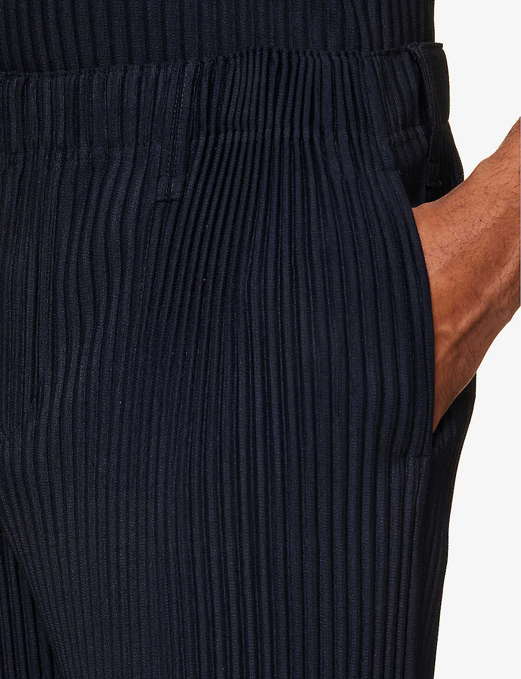 Pleated Elasticated-waist Straight-leg Regular-fit Knitted Trousers 5 Pleated Elasticated-waist Straight-leg Regular-fit Knitted Trousers - Image 5