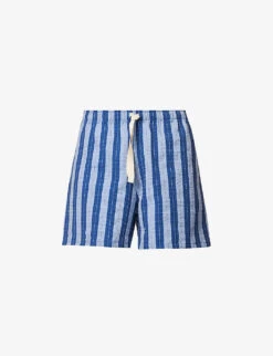 Smiling Striped Stretch-cotton Shorts