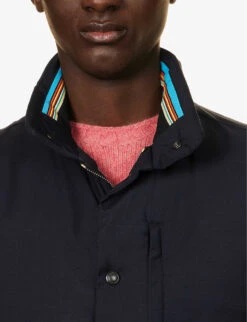 PAUL SMITH Quilted Pocketed Regular-fit Wool-down Jacket -AllSain Clothing Shop R04165101 VERYDARKNAVY ALT04