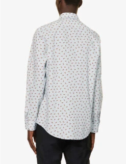PAUL SMITH Boat Graphic-print Regular-fit Cotton-poplin Shirt -AllSain Clothing Shop R04165122 LIGHTBLUE ALT03