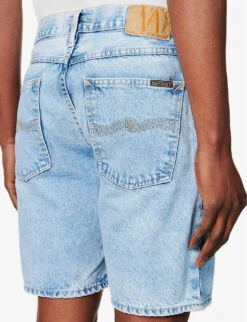 Nudie Jeans Seth Embroidered Regular-fit Organic-cotton Denim Shorts -AllSain Clothing Shop R04165226 DENIM ALT06