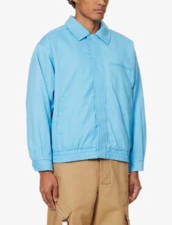 Day Tripper Brand-embroidered Relaxed-fit Cotton-twill Bomber Jacket 8 Day Tripper Brand-embroidered Relaxed-fit Cotton-twill Bomber Jacket -AllSain Clothing Shop R04166684 VINTAGEBLUE ALT02