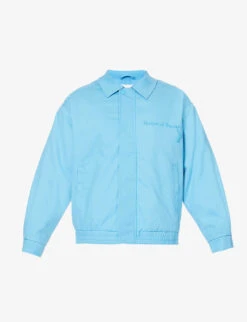 Day Tripper Brand-embroidered Relaxed-fit Cotton-twill Bomber Jacket