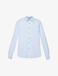 Long-sleeved Cotton And Linen-blend Shirt
