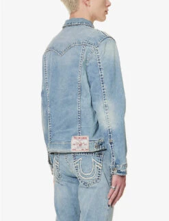 True Religion Jimmy Flap-pocket Regular-fit Stretch-denim Jacket 8 True Religion Jimmy Flap-pocket Regular-fit Stretch-denim Jacket -AllSain Clothing Shop R04168094 DARBLIGHTWASH ALT03