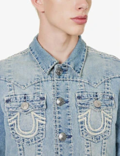 True Religion Jimmy Flap-pocket Regular-fit Stretch-denim Jacket 9 True Religion Jimmy Flap-pocket Regular-fit Stretch-denim Jacket -AllSain Clothing Shop R04168094 DARBLIGHTWASH ALT04