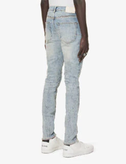 Distressed Low-rise Slim-fit Stretch-denim Jeans 9 Distressed Low-rise Slim-fit Stretch-denim Jeans -AllSain Clothing Shop R04168528 LTINDIGO ALT03