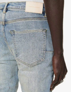 Distressed Low-rise Slim-fit Stretch-denim Jeans 10 Distressed Low-rise Slim-fit Stretch-denim Jeans -AllSain Clothing Shop R04168528 LTINDIGO ALT04