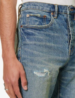 Blowout Straight-leg Slim-fit Stretch-denim Jeans -AllSain Clothing Shop R04168529 MIDINDIGO ALT04