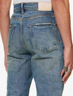 Blowout Straight-leg Slim-fit Stretch-denim Jeans -AllSain Clothing Shop R04168529 MIDINDIGO ALT05