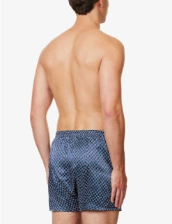Brindisi Geometric-print Relaxed-fit Silk Boxers -AllSain Clothing Shop R04170107 NAV ALT02