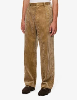 Bally Straight-leg Mid-rise Cotton-corduroy Trousers 7 Bally Straight-leg Mid-rise Cotton-corduroy Trousers -AllSain Clothing Shop R04170956 CAMEL ALT02