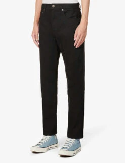 Tapered-leg Mid-rise Organic Stretch-denim Jeans 9 Tapered-leg Mid-rise Organic Stretch-denim Jeans -AllSain Clothing Shop R04171485 RINSESTAYBLACK ALT02