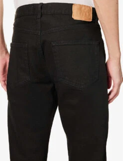 Tapered-leg Mid-rise Organic Stretch-denim Jeans 12 Tapered-leg Mid-rise Organic Stretch-denim Jeans -AllSain Clothing Shop R04171485 RINSESTAYBLACK ALT05