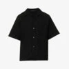 Loose-weave Brand-embroidered Cotton Shirt