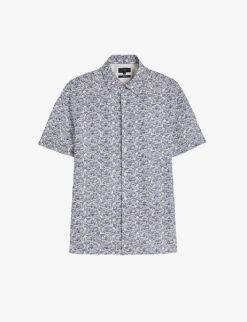 Ted Baker Laghy Short-sleeve Regular-fit Woven-blend Shirt
