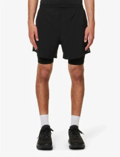 Pressio Elite 2-in-1 Brand-print Regular-fit Recycled-polyester Blend Shorts -AllSain Clothing Shop R04172906 BLACK ALT02