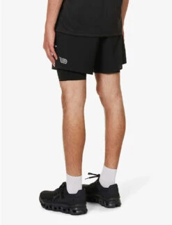 Pressio Elite 2-in-1 Brand-print Regular-fit Recycled-polyester Blend Shorts -AllSain Clothing Shop R04172906 BLACK ALT03