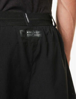 Pressio Elite 2-in-1 Brand-print Regular-fit Recycled-polyester Blend Shorts -AllSain Clothing Shop R04172906 BLACK ALT04