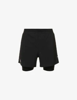 Pressio Elite 2-in-1 Brand-print Regular-fit Recycled-polyester Blend Shorts