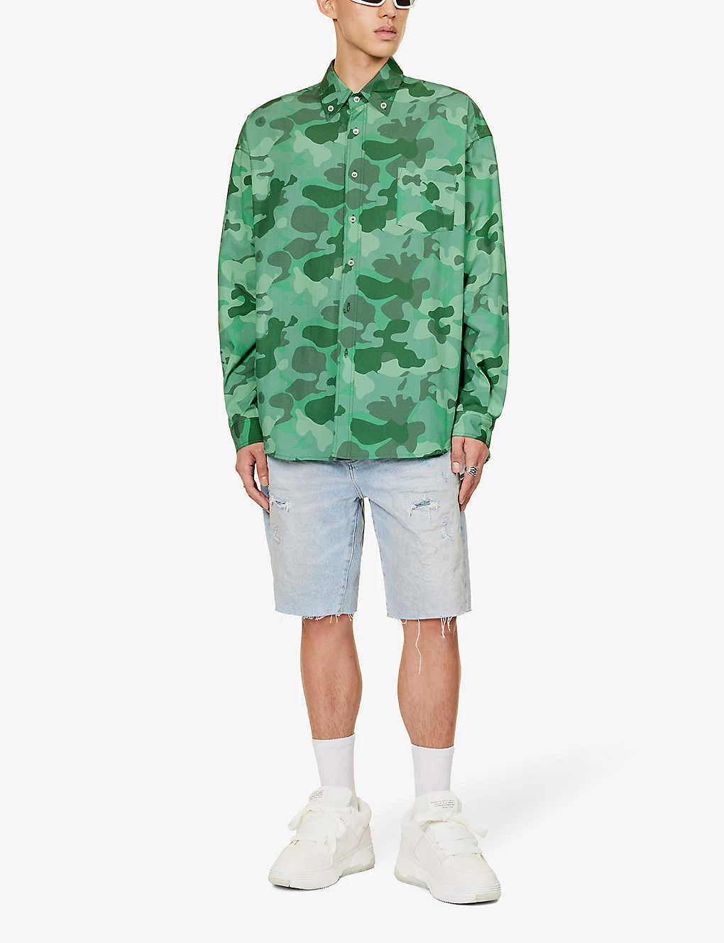 Camouflage-patterned Oversized-fit Cotton Shirt 2 Camouflage-patterned Oversized-fit Cotton Shirt - Image 2