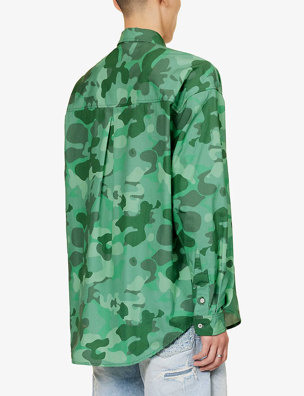 Camouflage-patterned Oversized-fit Cotton Shirt 4 Camouflage-patterned Oversized-fit Cotton Shirt - Image 4