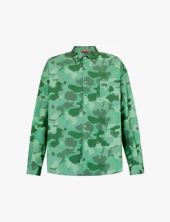 Camouflage-patterned Oversized-fit Cotton Shirt