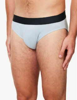 Pureness Logo-waistband Stretch-jersey Briefs 7 Pureness Logo-waistband Stretch-jersey Briefs -AllSain Clothing Shop R04173767 SKYBLUE ALT03
