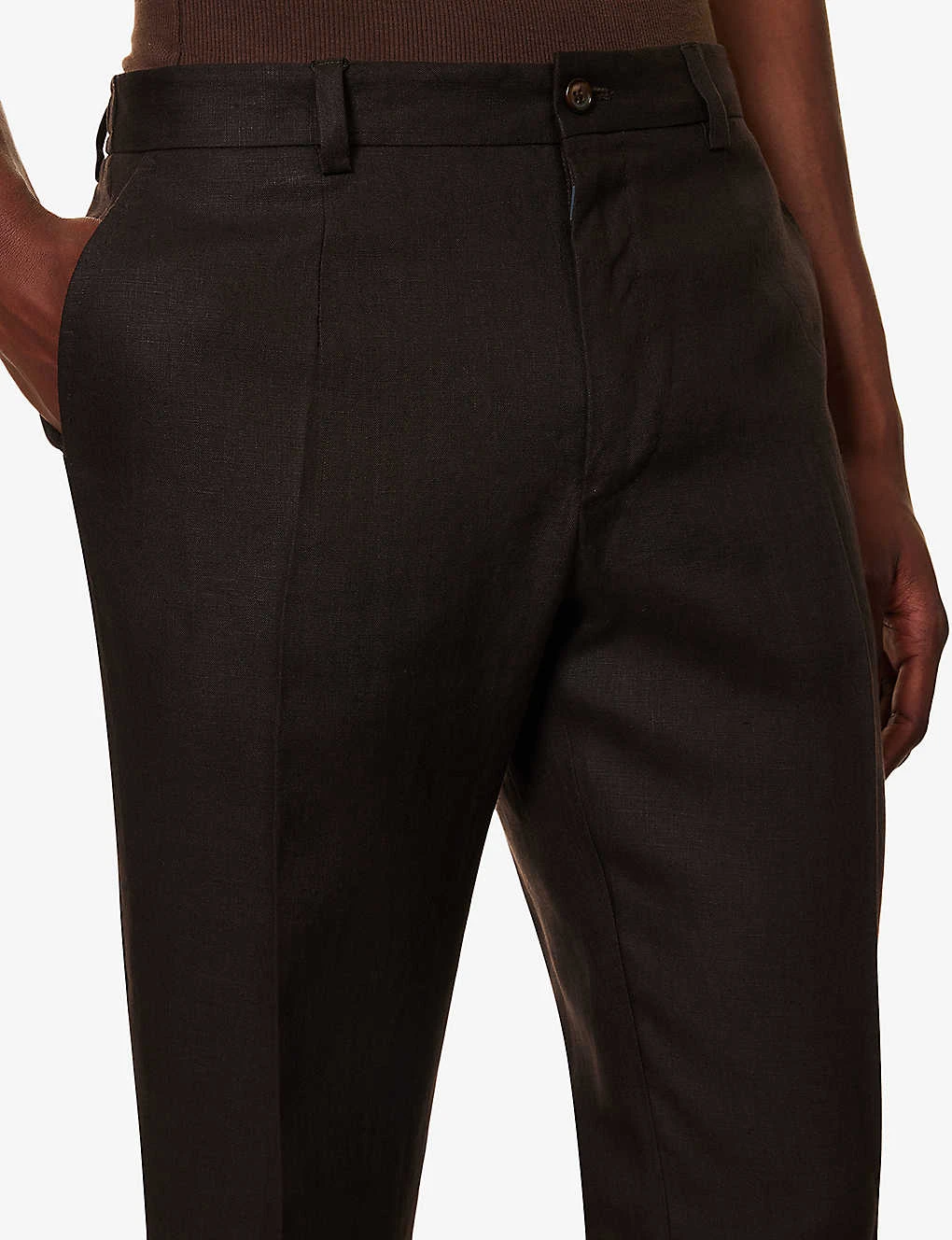 Dolce & Gabbana Pressed-crease Straight-leg Mid-rise Linen Trousers 5 Dolce & Gabbana Pressed-crease Straight-leg Mid-rise Linen Trousers - Image 5