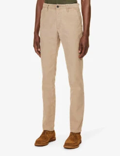 Belt-loop Slip-pocket Straight-leg Regular-fit Stretch-cotton Trousers -AllSain Clothing Shop R04179732 LIGHTGREY ALT02