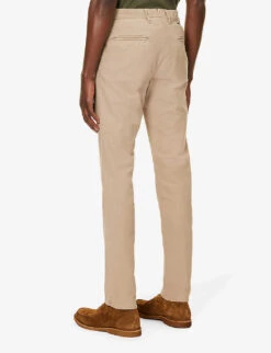 Belt-loop Slip-pocket Straight-leg Regular-fit Stretch-cotton Trousers -AllSain Clothing Shop R04179732 LIGHTGREY ALT03