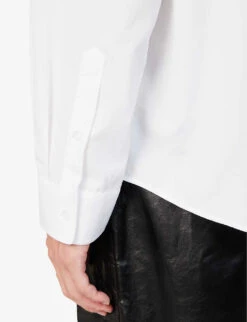 Simone Rocha Turbo Rose Ruffle-embellished Cotton-poplin Shirt -AllSain Clothing Shop R04180774 WHITE ALT05