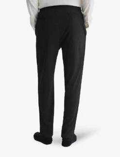 Reiss Hiroshio Tapered-leg Textured Stretch-woven Trousers -AllSain Clothing Shop R04180972 BLACK ALT03