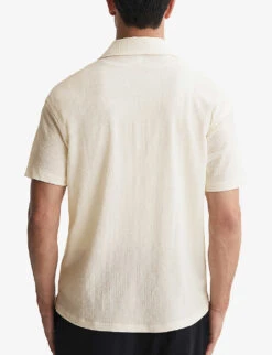 Reiss Darcy Textured Stretch-woven Shirt -AllSain Clothing Shop R04180984 ECRU ALT03