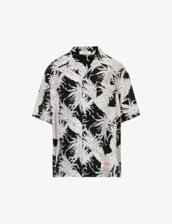 Valentino Pineapple-print Oversized-fit Silk Shirt