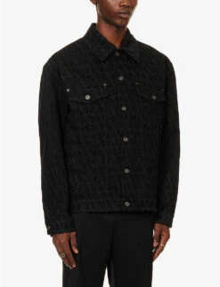 Valentino Dropped-shoulder Waist-adjuster Boxy-fit Denim Jacket -AllSain Clothing Shop R04181433 BLACK ALT02