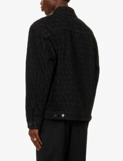 Valentino Dropped-shoulder Waist-adjuster Boxy-fit Denim Jacket -AllSain Clothing Shop R04181433 BLACK ALT03