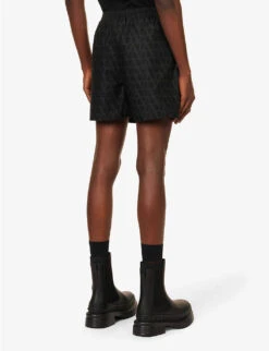 Valentino Brand-print Regular-fit Shorts -AllSain Clothing Shop R04181445 ICONOGRAPHBLACKBLACK ALT03