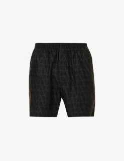Valentino Brand-print Regular-fit Shorts