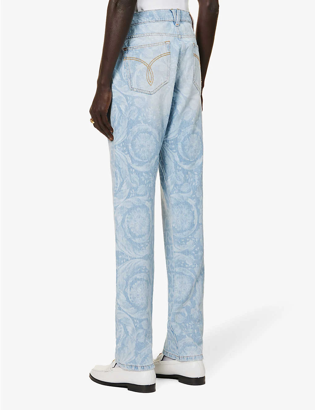 Versace Brand-print Straight-leg Regular-fit Jeans 4 Versace Brand-print Straight-leg Regular-fit Jeans - Image 4