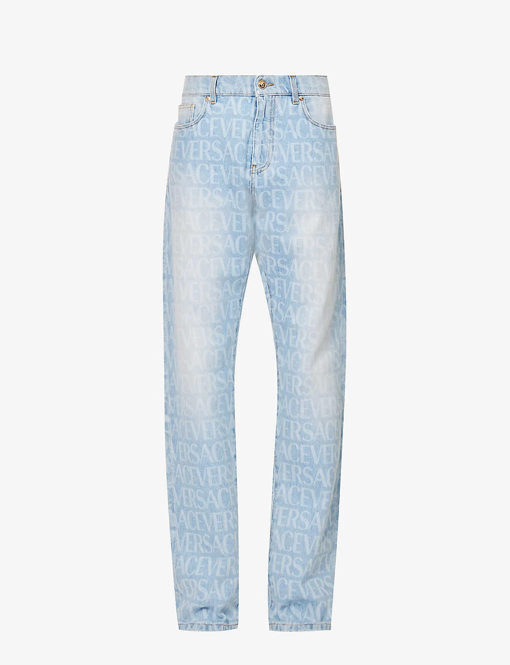 Versace Brand-print Straight-leg Regular-fit Jeans 1 Versace Brand-print Straight-leg Regular-fit Jeans