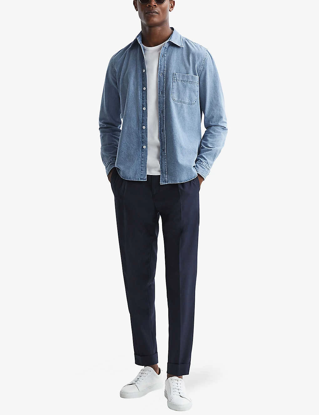 Reiss Pellow Slim-fit Denim Shirt 2 Reiss Pellow Slim-fit Denim Shirt - Image 2