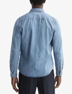 Reiss Pellow Slim-fit Denim Shirt 7 Reiss Pellow Slim-fit Denim Shirt -AllSain Clothing Shop R04181661 DENIMBLUE ALT03