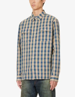 Matlock Check-print Cotton Shirt -AllSain Clothing Shop R04182248 BLUEYELLOW ALT02