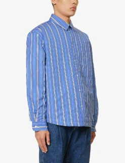 Jacquemus La Chemise Boulanger Striped Cotton Shirt -AllSain Clothing Shop R04182819 BLUESTRIPES ALT02