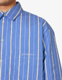 Jacquemus La Chemise Boulanger Striped Cotton Shirt -AllSain Clothing Shop R04182819 BLUESTRIPES ALT04