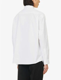 Jacquemus La Chemise Simon Bow-embellished Boxy-fit Stretch-cotton Shirt -AllSain Clothing Shop R04182833 WHITE ALT03