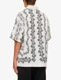 Jacquemus La Chemise Jean Floral-pattern Boxy-fit Linen Shirt 8 Jacquemus La Chemise Jean Floral-pattern Boxy-fit Linen Shirt -AllSain Clothing Shop R04182835 PRINTBLACKPROVENCALES ALT03