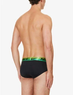 Nike Pack Of Three Logo-waistband Stretch Recycled-polyester Briefs -AllSain Clothing Shop R04183380 BLACKGRADIENT ALT02