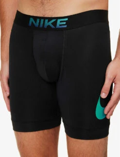 Nike Logo-waistband Stretch Recycled-polyester Trunks -AllSain Clothing Shop R04183385 BLACKGRADIENT ALT03